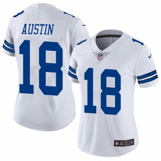 Women's Nike Dallas Cowboys 18 Tavon Austin White Vapor Untouchable Limited Player NFL Jersey