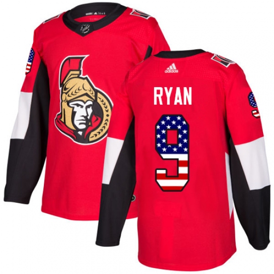 Men's Adidas Ottawa Senators 9 Bobby Ryan Authentic Red USA Flag Fashion NHL Jersey