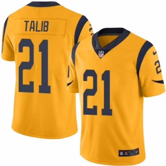 Men's Nike Los Angeles Rams 21 Aqib Talib Limited Gold Rush Vapor Untouchable NFL Jersey