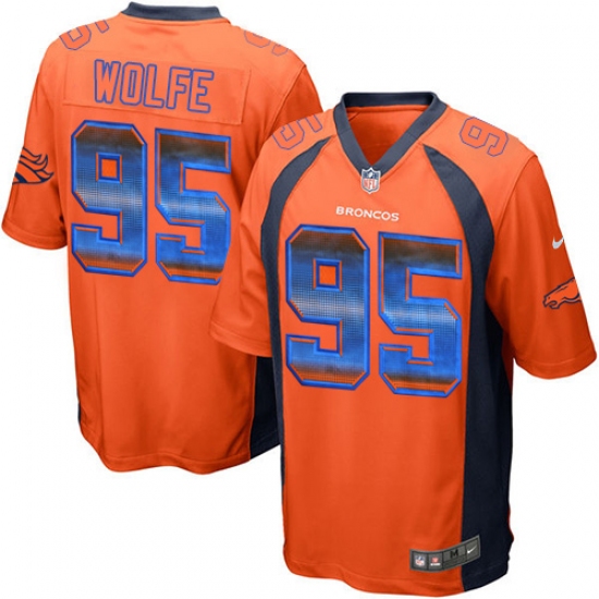 Youth Nike Denver Broncos 95 Derek Wolfe Limited Orange Strobe NFL Jersey