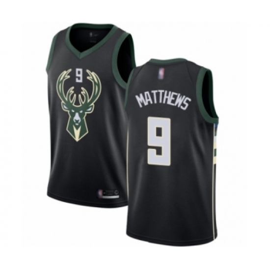 Youth Milwaukee Bucks 9 Wesley Matthews Swingman Black Basketball Jersey - Statement Edition