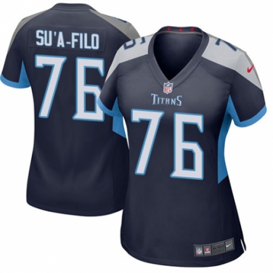 Women's Nike Tennessee Titans 76 Xavier Su'a-Filo Game Navy Blue Team Color NFL Jersey