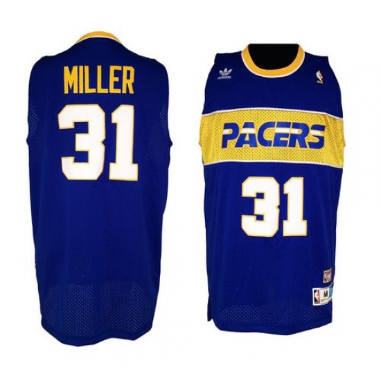 Men's Mitchell and Ness Indiana Pacers 31 Reggie Miller Authentic Blue Throwback NBA Jersey