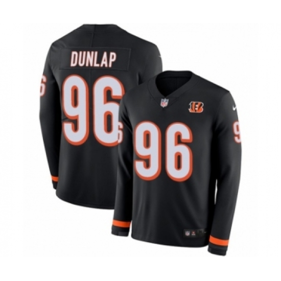 Youth Nike Cincinnati Bengals 96 Carlos Dunlap Limited Black Therma Long Sleeve NFL Jersey