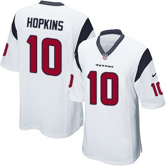 Men's Nike Houston Texans 10 DeAndre Hopkins Game White NFL Jersey