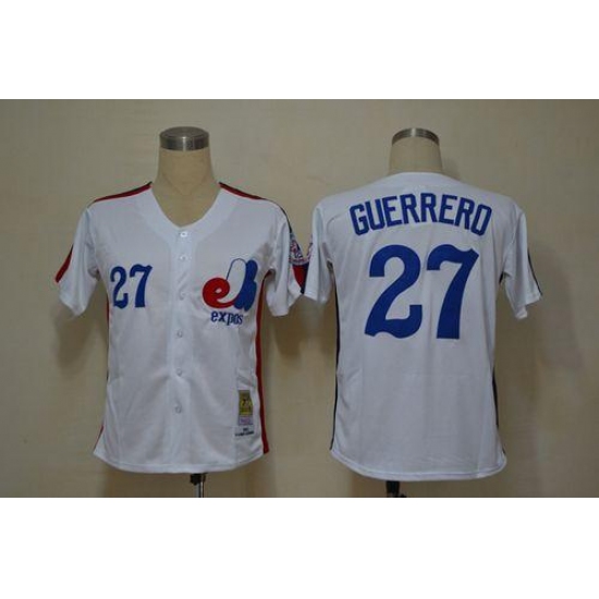 Mitchell And Ness Expos 27 Vladimir Guerrero White Throwback Stitched Baseball Jersey