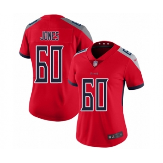 Women's Tennessee Titans 60 Ben Jones Limited Red Inverted Legend Football Jersey