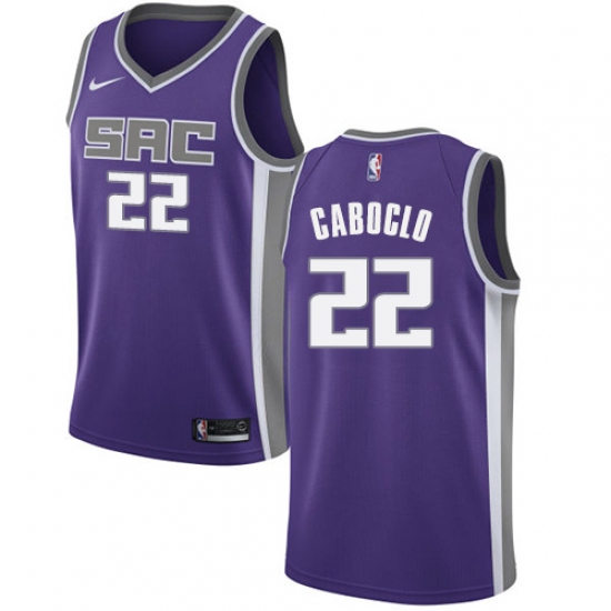 Youth Nike Sacramento Kings 22 Bruno Caboclo Swingman Purple NBA Jersey - Icon Edition