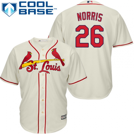 Men's Majestic St. Louis Cardinals 26 Bud Norris Replica Cream Alternate Cool Base MLB Jersey