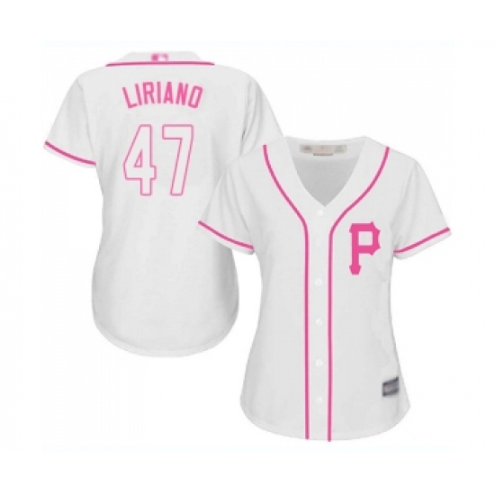 Women's Pittsburgh Pirates 47 Francisco Liriano Replica White Fashion Cool Base Baseball Jersey