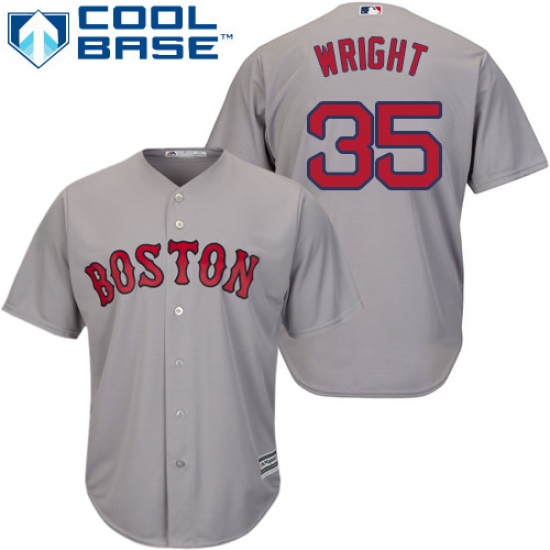 Youth Majestic Boston Red Sox 35 Steven Wright Authentic Grey Road Cool Base MLB Jersey