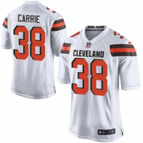 Men's Nike Cleveland Browns 38 T. J. Carrie Game White NFL Jersey