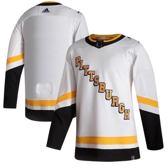 Men's Pittsburgh Penguins adidas Blank White 2020-21 Reverse Retro Authentic Jersey