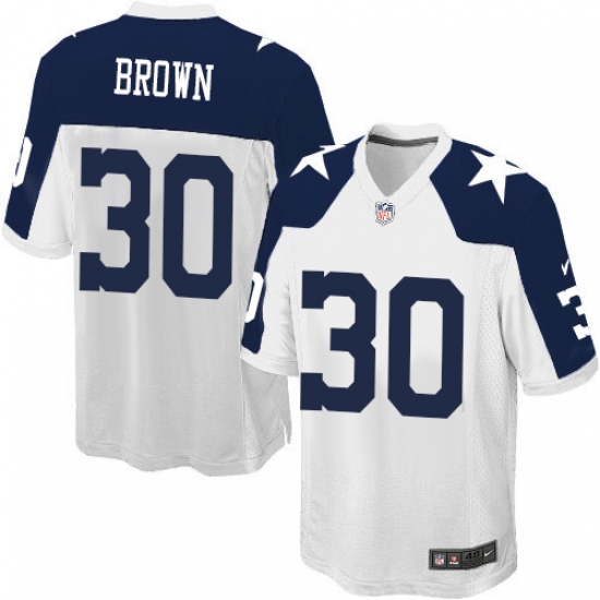 Men's Nike Dallas Cowboys 30 Anthony Brown Game White Throwback Alternate NFL Jersey
