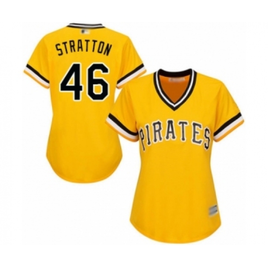 Women's Pittsburgh Pirates 46 Chris Stratton Authentic Gold Alternate Cool Base Baseball Player Jersey