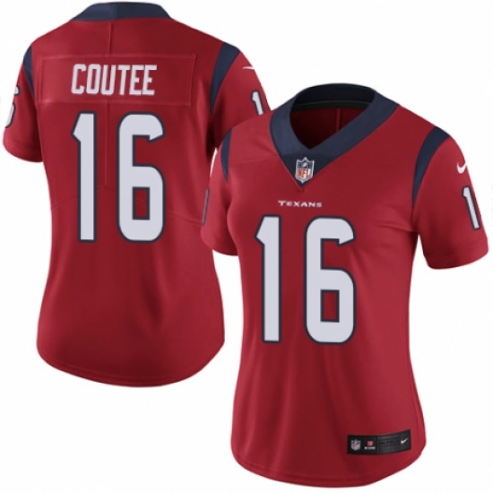 Women's Nike Houston Texans 16 Keke Coutee Red Alternate Vapor Untouchable Elite Player NFL Jersey