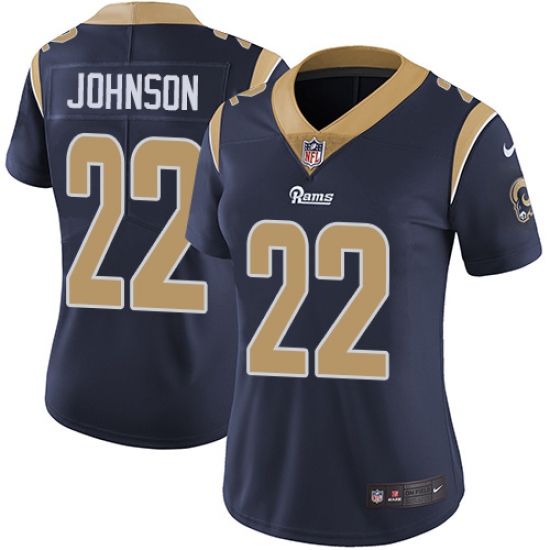 Women's Nike Los Angeles Rams 22 Trumaine Johnson Navy Blue Team Color Vapor Untouchable Limited Player NFL Jersey