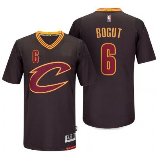 Men's Cleveland Cavaliers 6 Andrew Bogut adidas Black Player Swingman Sleeved Jersey