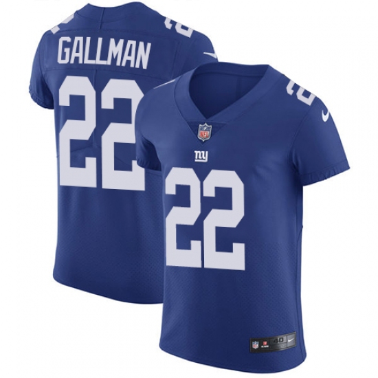 Men's Nike New York Giants 22 Wayne Gallman Royal Blue Team Color Vapor Untouchable Elite Player NFL Jersey