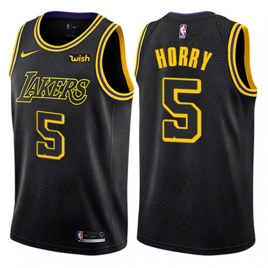 Youth Nike Los Angeles Lakers 5 Robert Horry Swingman Black NBA Jersey - City Edition