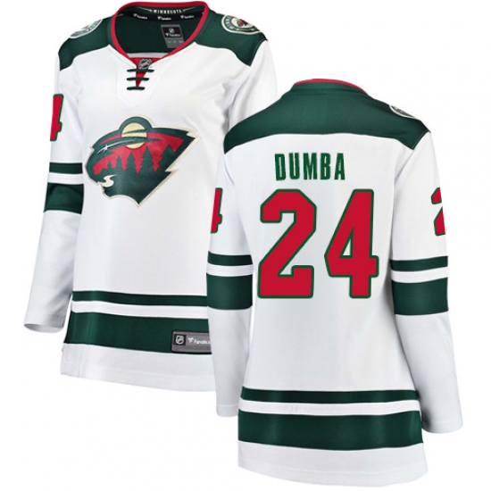 Women's Minnesota Wild 24 Matt Dumba Authentic White Away Fanatics Branded Breakaway NHL Jersey