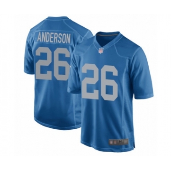 Men's Detroit Lions 26 C.J. Anderson Game Blue Alternate Football Jersey