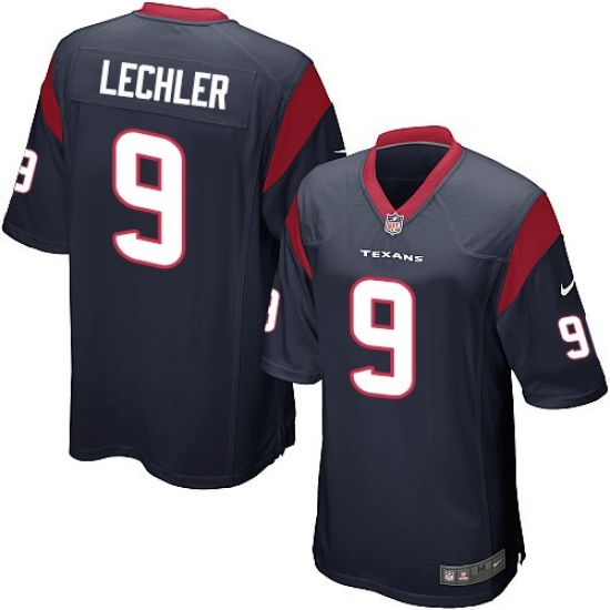 Men's Nike Houston Texans 9 Shane Lechler Game Navy Blue Team Color NFL Jersey