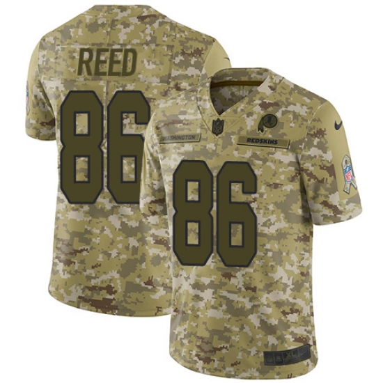 Men's Nike Washington Redskins 86 Jordan Reed Burgundy Limited Camo 2018 Salute to Service NFL Jersey