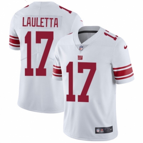 Men's Nike New York Giants 17 Kyle Lauletta White Vapor Untouchable Limited Player NFL Jersey