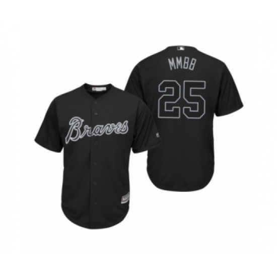 Women Atlanta Braves 25 Tyler Flowers Mmbb Black 2019 Players Weekend Replica Jersey