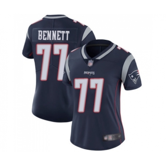 Women's New England Patriots 77 Michael Bennett Navy Blue Team Color Vapor Untouchable Limited Player Football Jersey