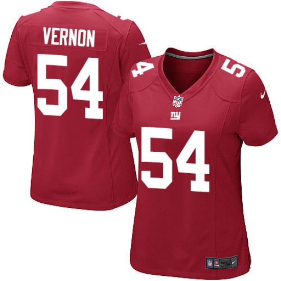 Women's Nike New York Giants 54 Olivier Vernon Game Red Alternate NFL Jersey