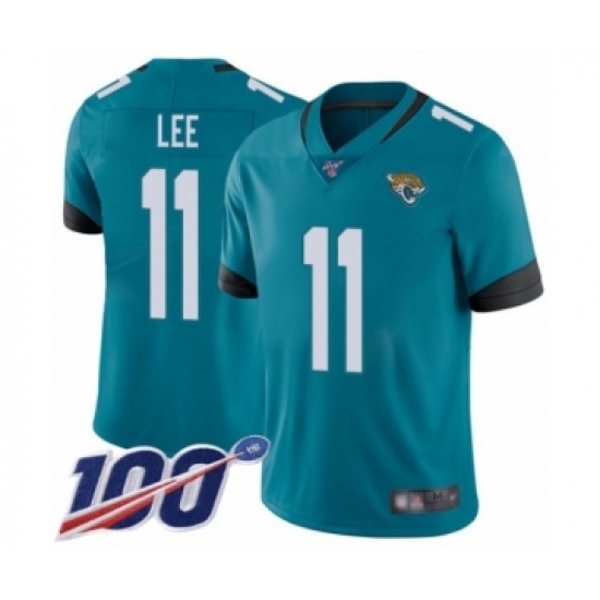 Men's Jacksonville Jaguars 11 Marqise Lee Teal Green Alternate Vapor Untouchable Limited Player 100th Season Football Jersey