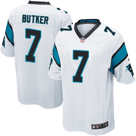 Men's Nike Carolina Panthers 7 Harrison Butker Game White NFL Jersey