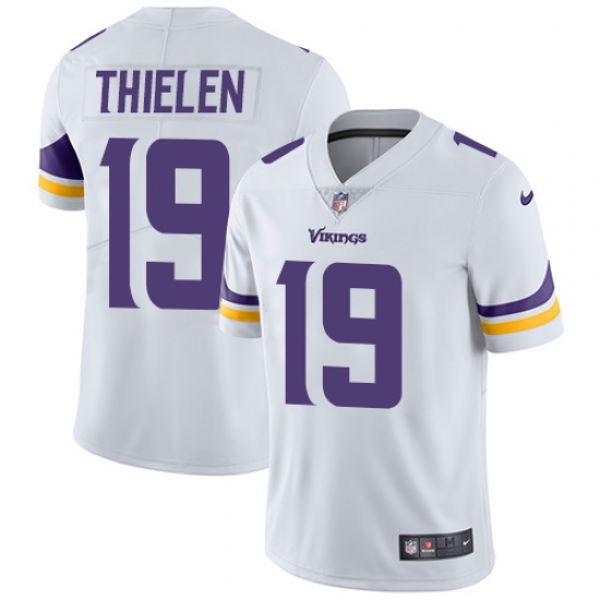 Men's Nike Minnesota Vikings 19 Adam Thielen White Vapor Untouchable Limited Player NFL Jersey