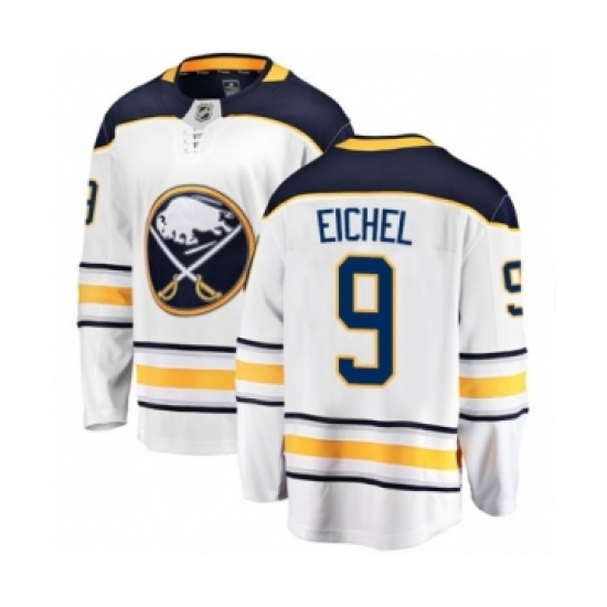 Men's Buffalo Sabres 9 Jack Eichel Fanatics Branded White Away Breakaway NHL Jersey