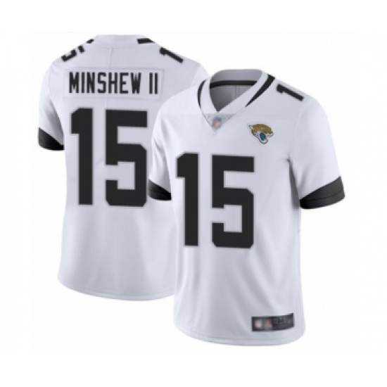 Youth Jacksonville Jaguars 15 Gardner Minshew II White Vapor Untouchable Limited Player Football Jersey