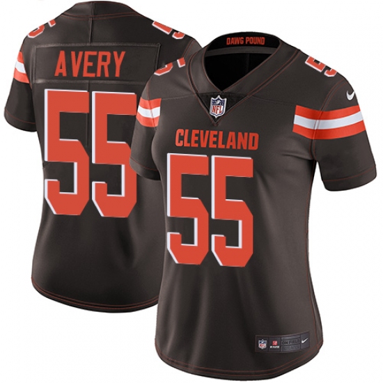 Women's Nike Cleveland Browns 55 Genard Avery Brown Team Color Vapor Untouchable Limited Player NFL Jersey