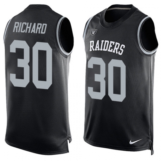 Men's Nike Oakland Raiders 30 Jalen Richard Limited Black Player Name & Number Tank Top NFL Jersey