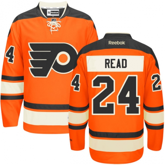 Men's Reebok Philadelphia Flyers 24 Matt Read Authentic Orange New Third NHL Jersey