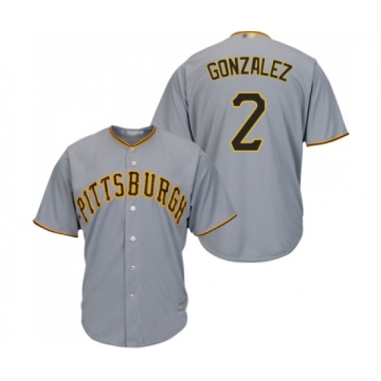 Youth Pittsburgh Pirates 2 Erik Gonzalez Replica Grey Road Cool Base Baseball Jersey