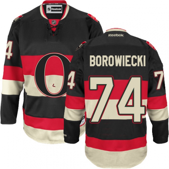 Men's Reebok Ottawa Senators 74 Mark Borowiecki Authentic Black Third NHL Jersey