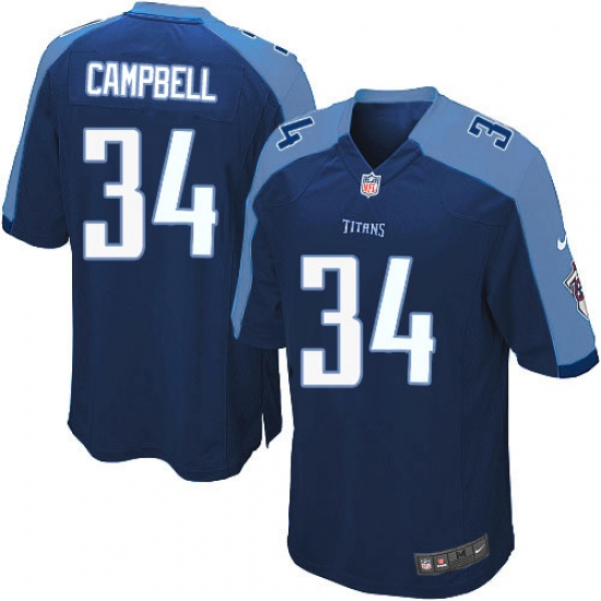 Men's Nike Tennessee Titans 34 Earl Campbell Game Navy Blue Alternate NFL Jersey