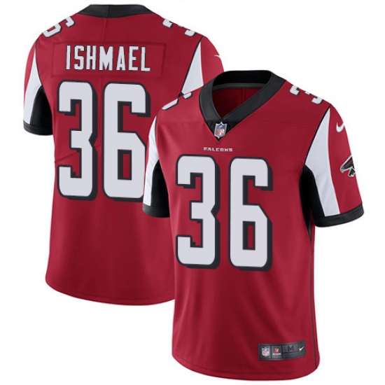 Men's Nike Atlanta Falcons 36 Kemal Ishmael Red Team Color Vapor Untouchable Limited Player NFL Jersey