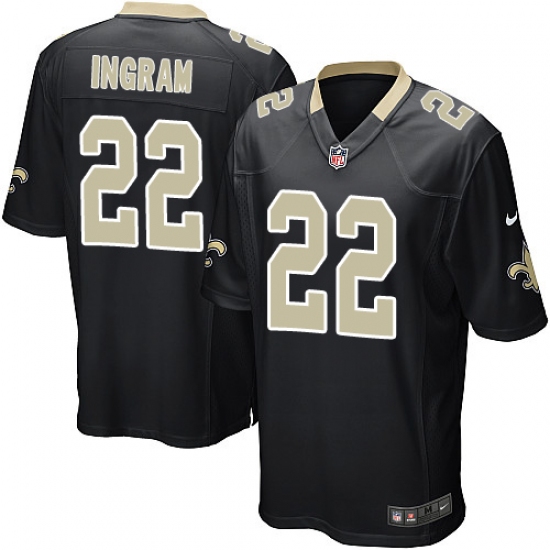 Men's Nike New Orleans Saints 22 Mark Ingram Game Black Team Color NFL Jersey