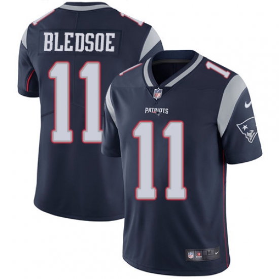 Men's Nike New England Patriots 11 Drew Bledsoe Navy Blue Team Color Vapor Untouchable Limited Player NFL Jersey