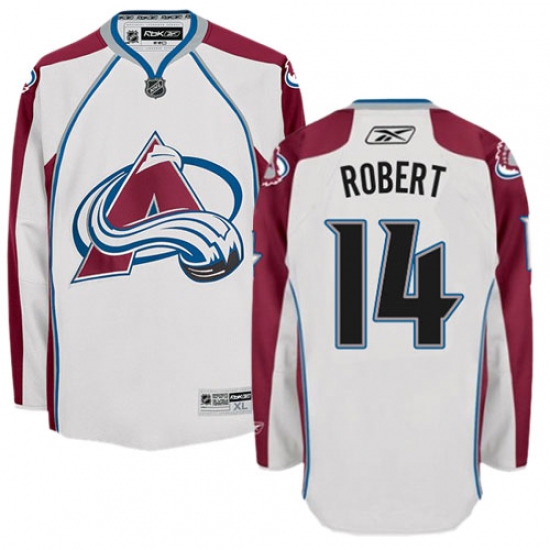 Men's Reebok Colorado Avalanche 14 Rene Robert Authentic White Away NHL Jersey