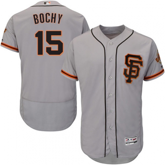 Men's Majestic San Francisco Giants 15 Bruce Bochy Grey Alternate Flex Base Authentic Collection MLB Jersey