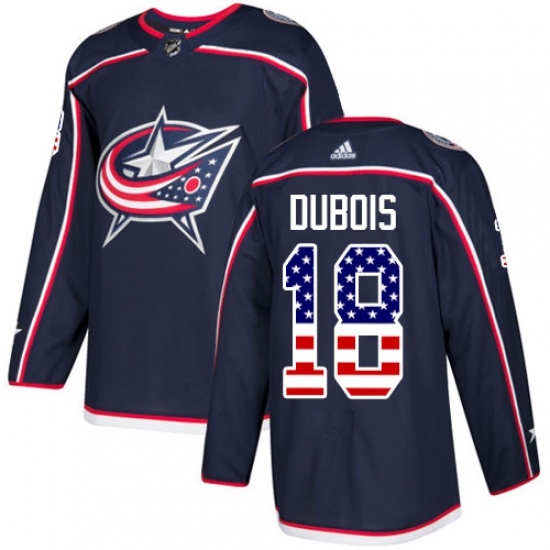 Youth Adidas Columbus Blue Jackets 18 Pierre-Luc Dubois Authentic Navy Blue USA Flag Fashion NHL Jersey