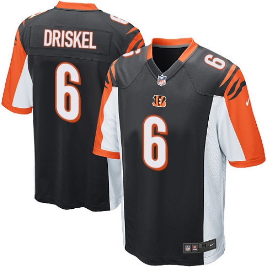 Men's Nike Cincinnati Bengals 6 Jeff Driskel Game Black Team Color NFL Jersey